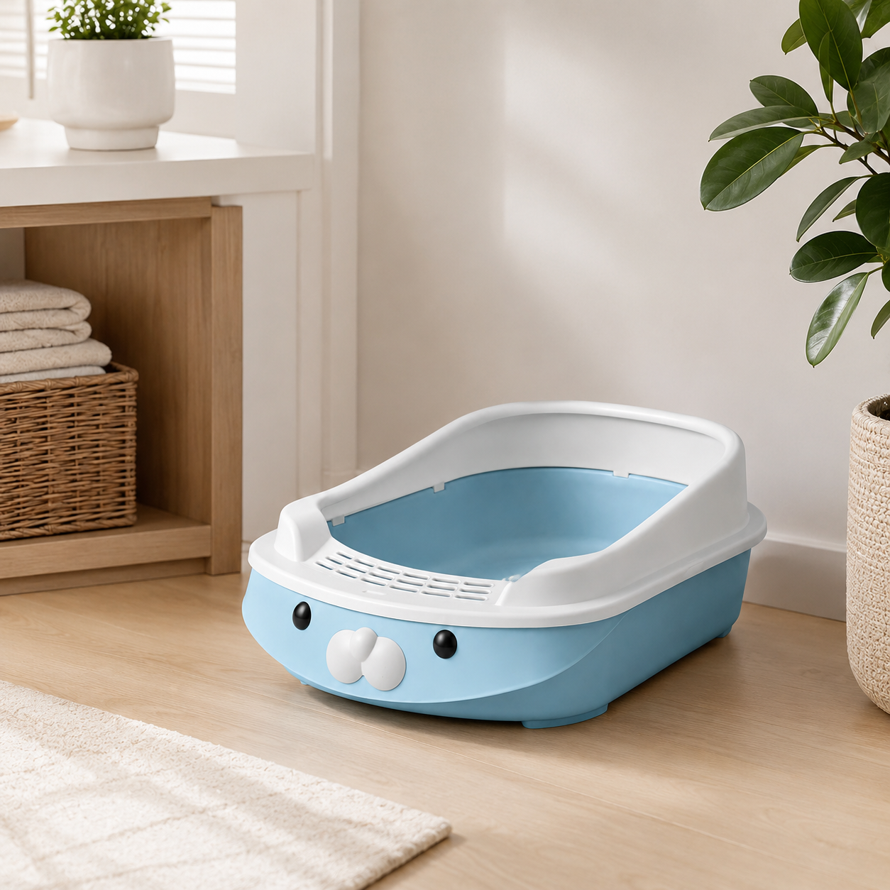 Zugo Pastel Cartoon Blue Large 44x29.2x16.2 Litter Box