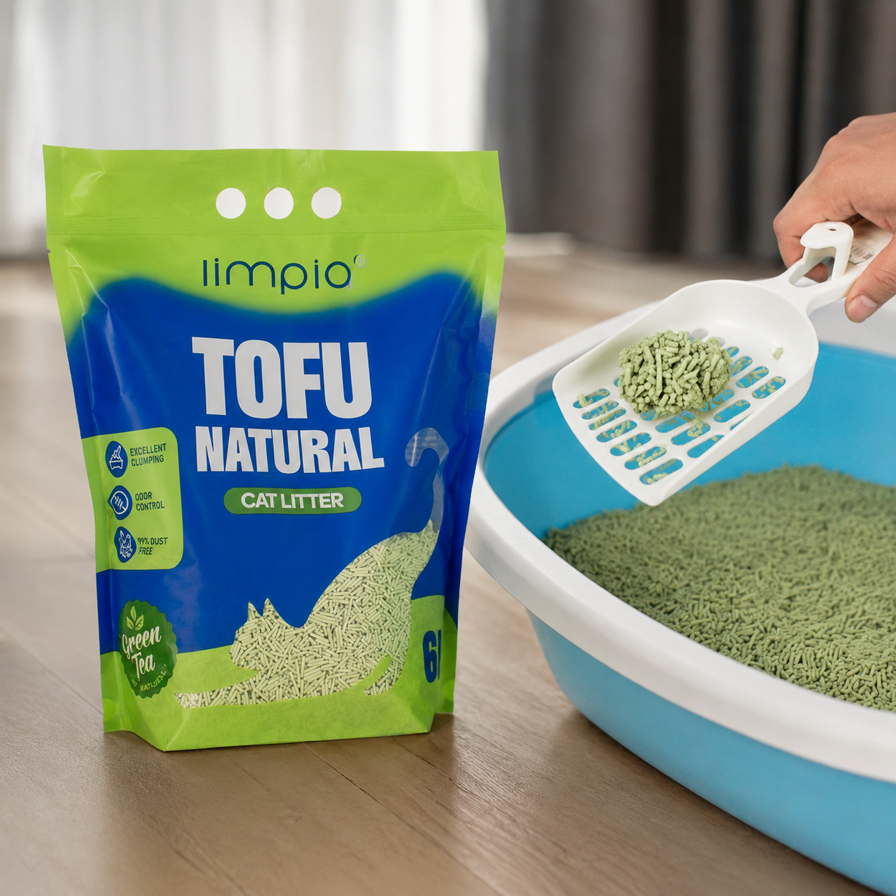 Limpia Litter Tofu Green Tea 6L