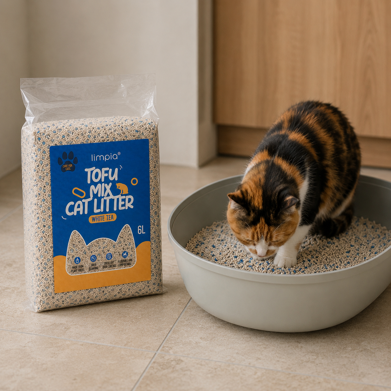Limpia Litter Tofu Mix White Tea 6L
