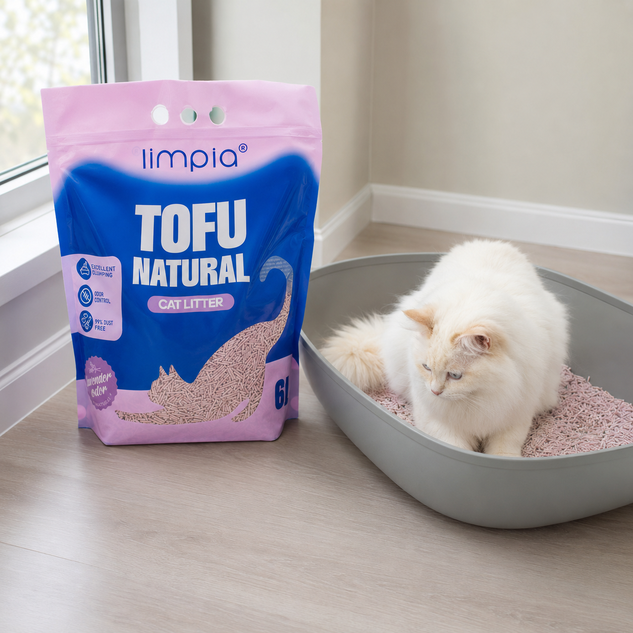 Limpia Litter Tofu Lavender 6L
