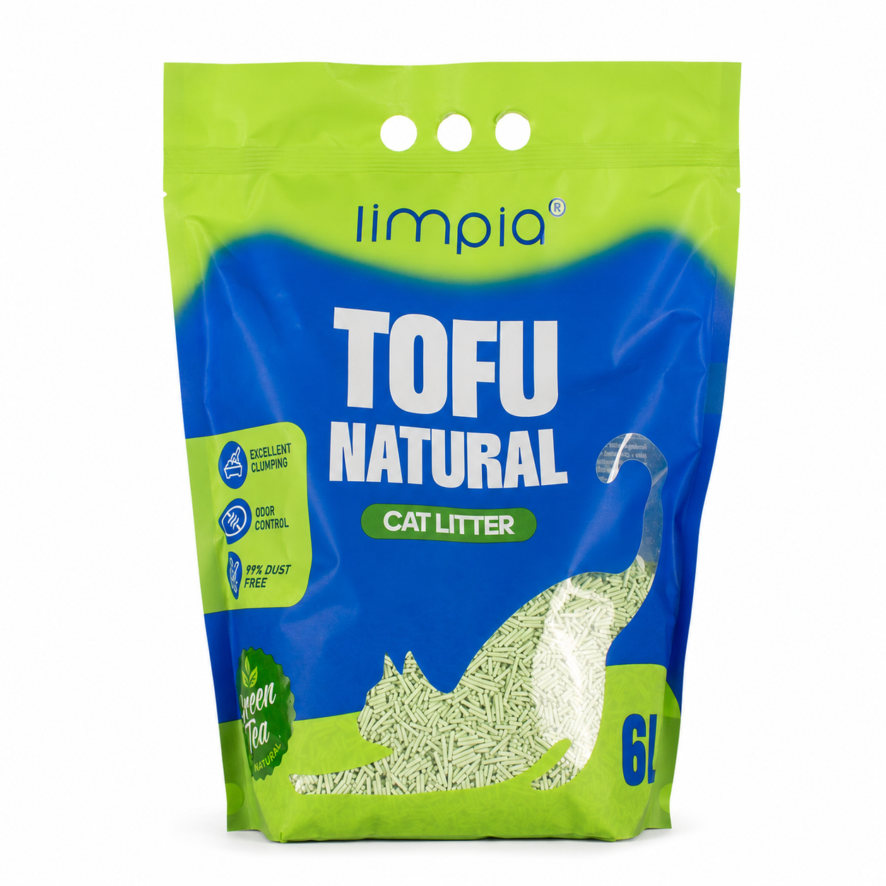 Limpia Litter Tofu Green Tea 6L