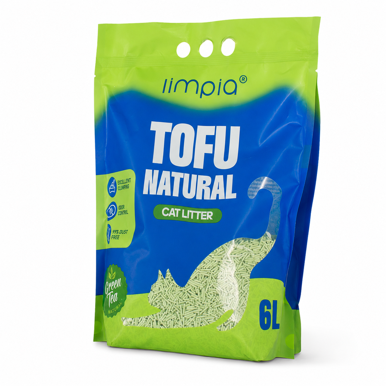 Limpia Litter Tofu Green Tea 6L
