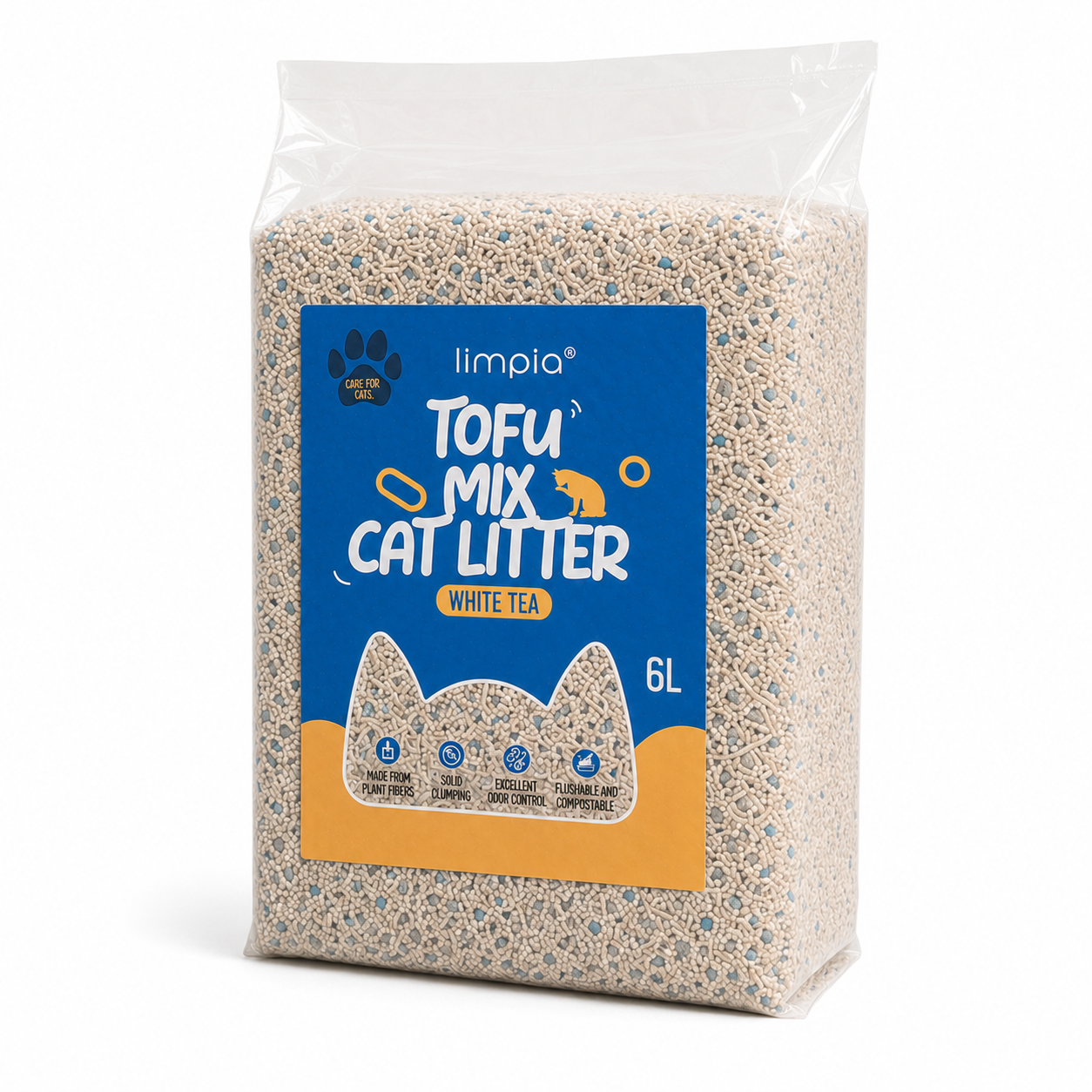 Limpia Litter Tofu Mix White Tea 6L