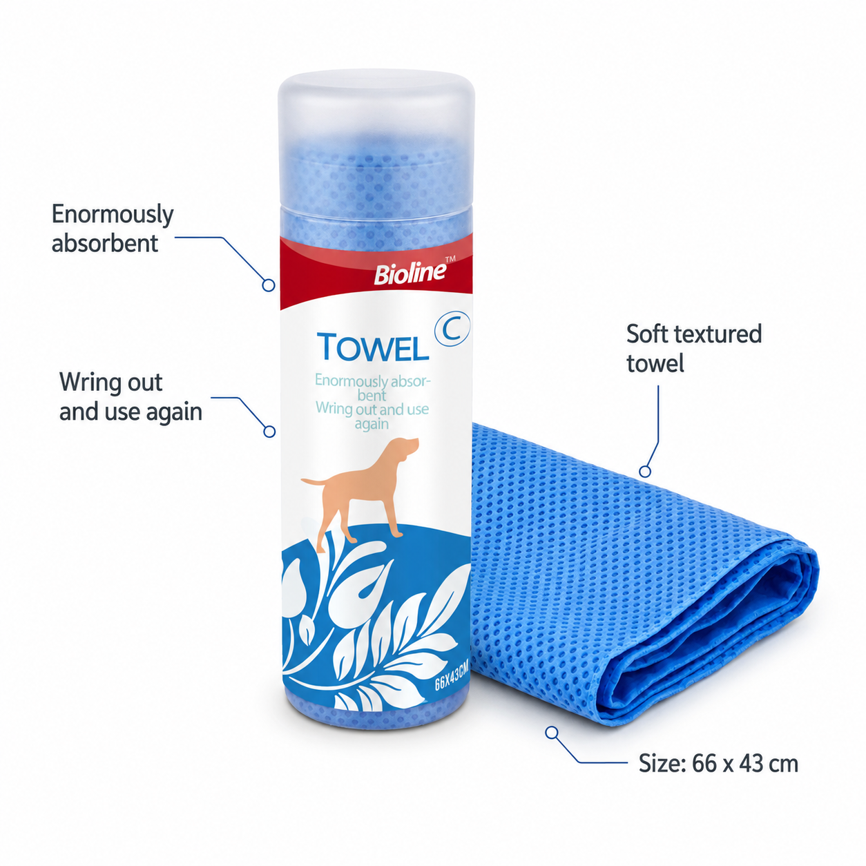 Bioline Absorbent Towel 66x43cm