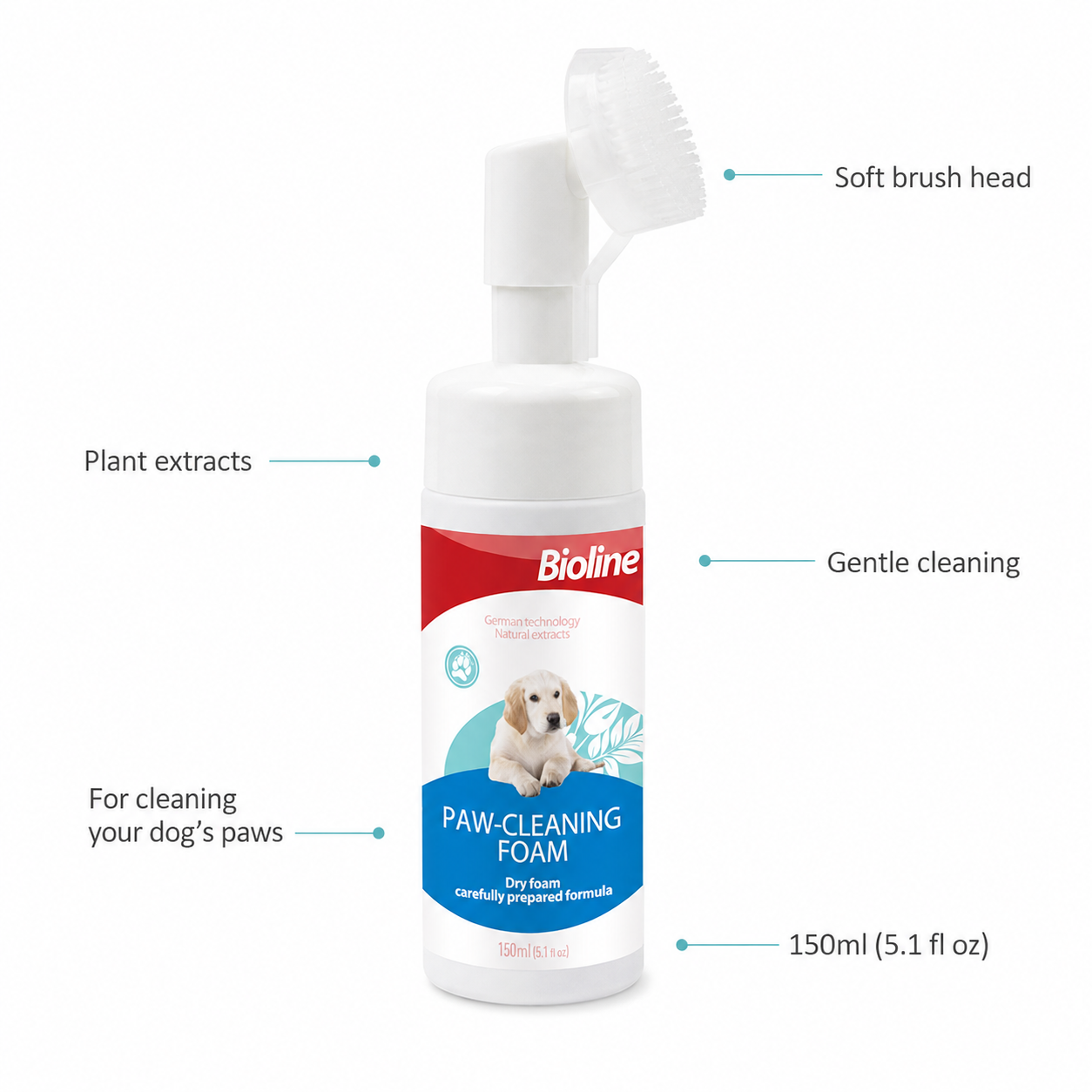 Bioline Paw Cleaning Foam Dog 150ml