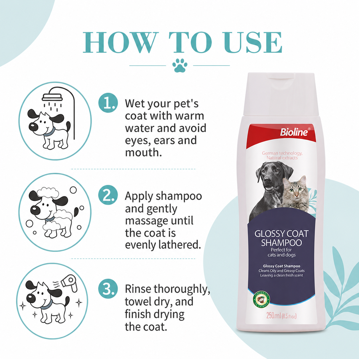 Bioline Shampoo Glossy Coat 250ml