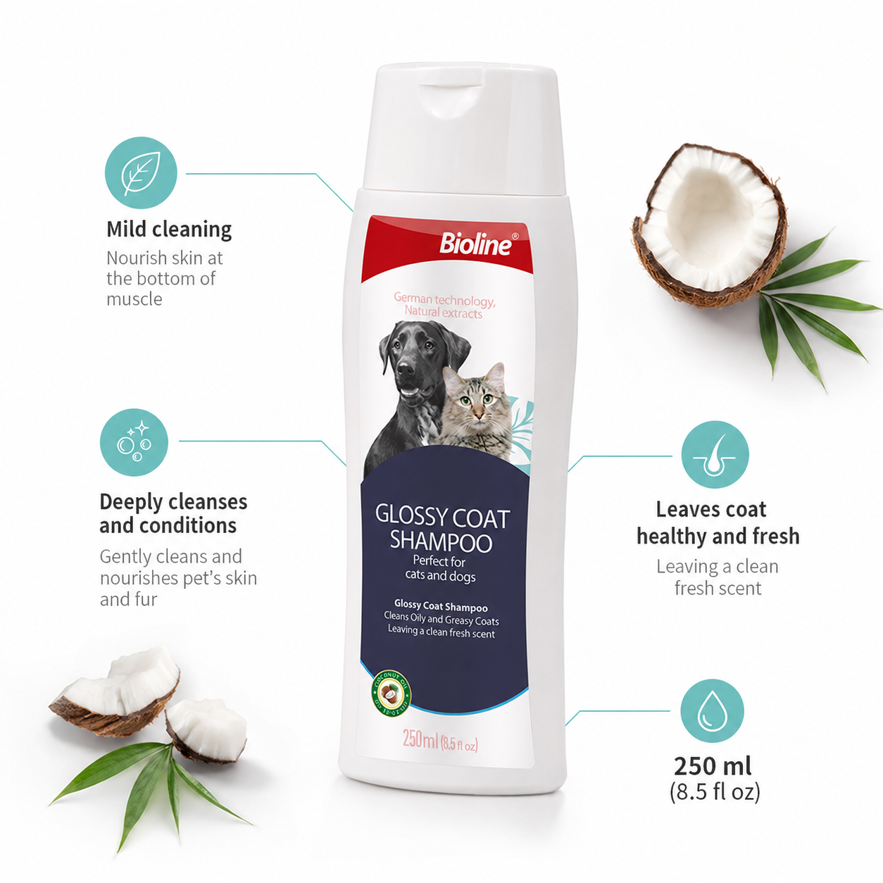 Bioline Shampoo Glossy Coat 250ml