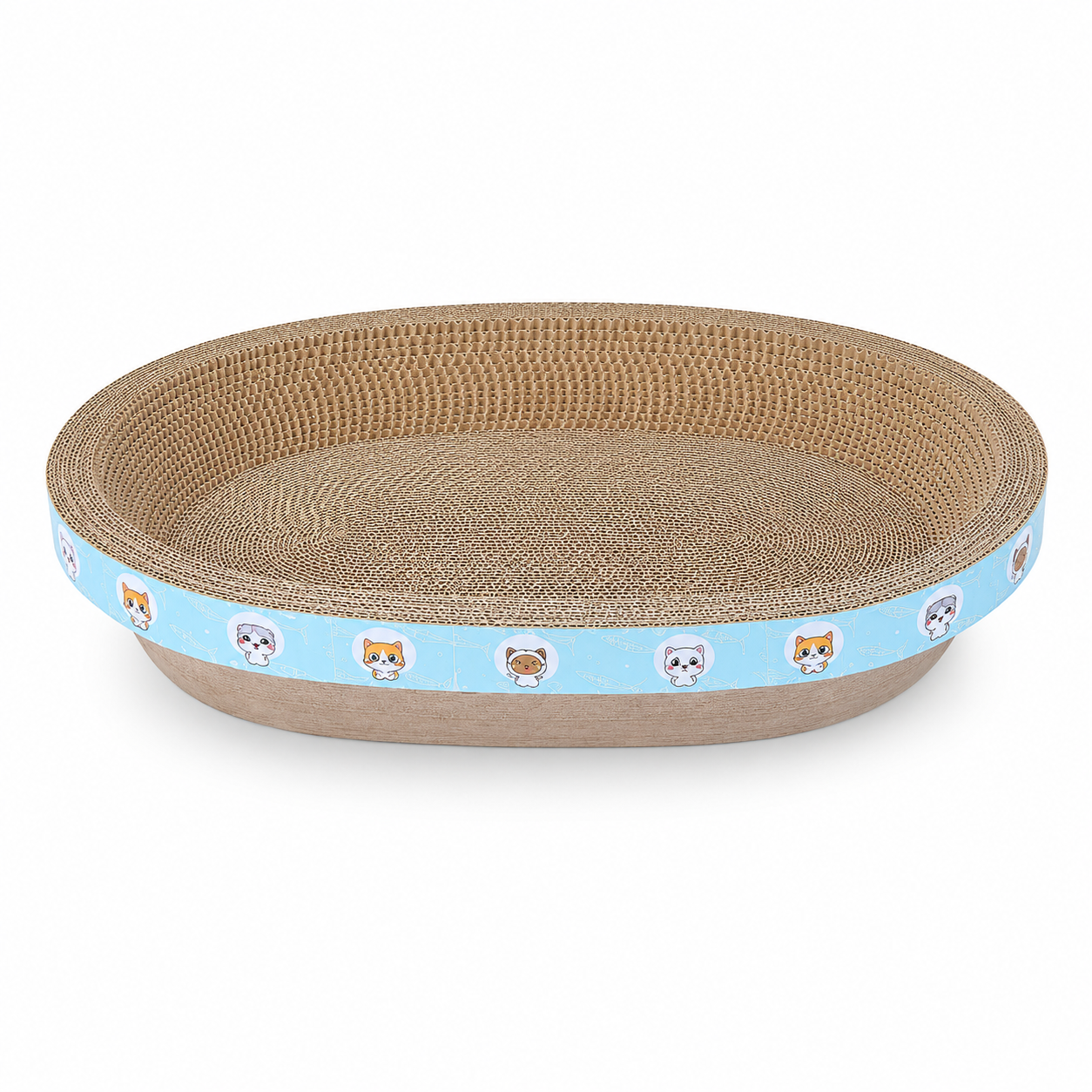 Zugo Oval Cartoon Small Cat Scratcher