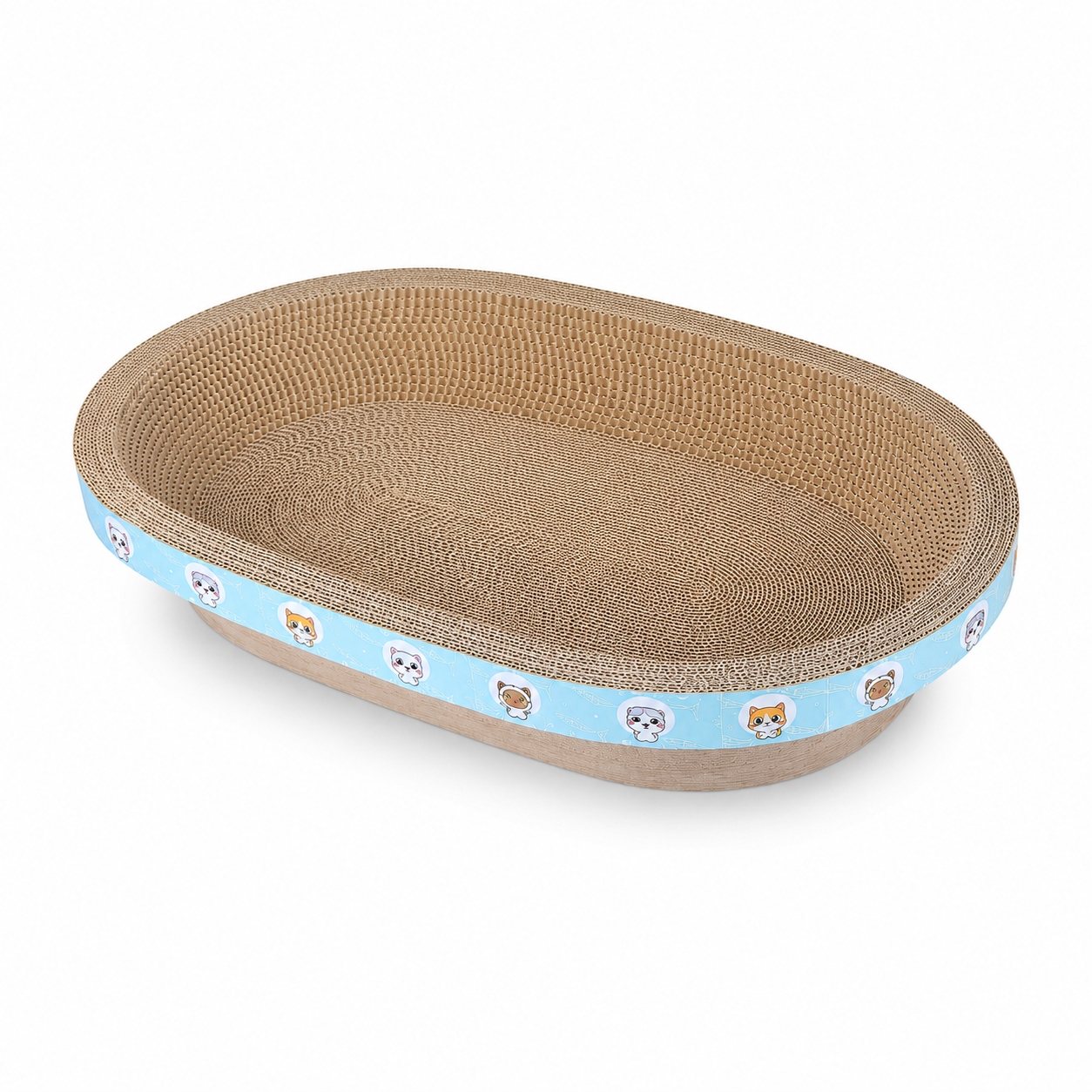 Zugo Oval Cartoon Small Cat Scratcher