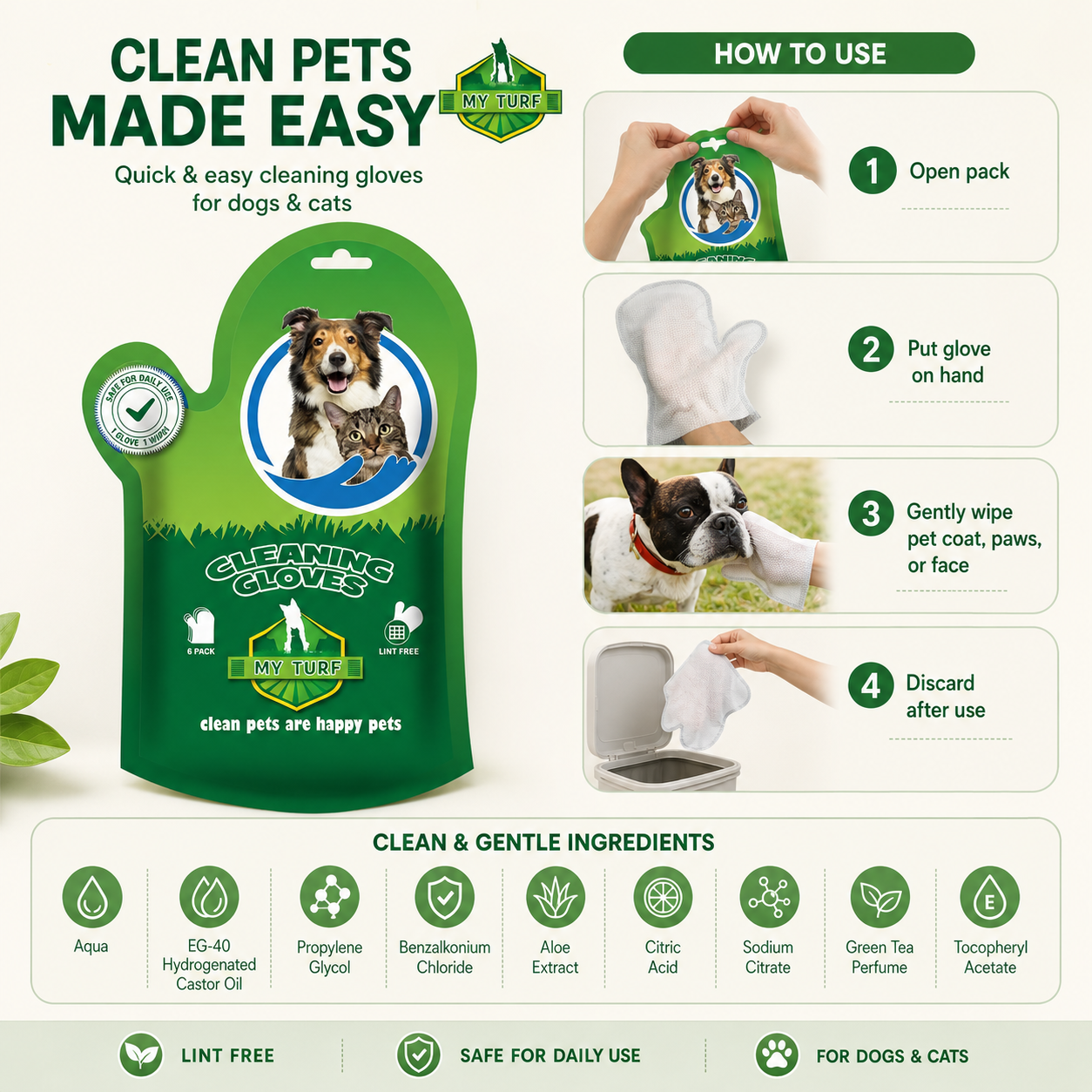 My Turf Spa Gloves 6pcs/bag